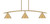 Toltec Lighting - 3736-NAB-421-NAB - Three Light Island Pendant - Kurve - New Age Brass