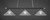 Toltec Lighting - 373-CHMB-411 - Three Light Bar - Oxford - Chrome & Matte Black
