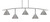 Toltec Lighting - 3745-GP-421-GP - Five Light Bar - Kurve - Graphite