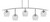 Toltec Lighting - 3745-GP-4812 - Five Light Bar - Kurve - Graphite