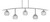 Toltec Lighting - 3745-GP-5110 - Five Light Bar - Kurve - Graphite