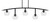 Toltec Lighting - 3745-MB-4100 - Five Light Bar - Kurve - Matte Black