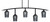 Toltec Lighting - 3745-MB-4252 - Five Light Bar - Kurve - Matte Black
