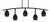 Toltec Lighting - 3745-MB-426-MB - Five Light Bar - Kurve - Matte Black