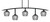 Toltec Lighting - 3745-MB-4602 - Five Light Bar - Kurve - Matte Black