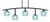 Toltec Lighting - 3745-MB-4605 - Five Light Bar - Kurve - Matte Black