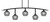 Toltec Lighting - 3745-MB-4622 - Five Light Bar - Kurve - Matte Black