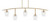 Toltec Lighting - 3745-NAB-210 - Five Light Bar - Kurve - New Age Brass
