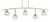 Toltec Lighting - 3745-NAB-4102 - Five Light Bar - Kurve - New Age Brass