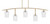 Toltec Lighting - 3745-NAB-4250 - Five Light Bar - Kurve - New Age Brass