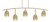 Toltec Lighting - 3745-NAB-426-NAB - Five Light Bar - Kurve - New Age Brass