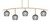Toltec Lighting - 3745-NAB-4602 - Five Light Bar - Kurve - New Age Brass