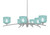 Toltec Lighting - 3746-GP-4615 - Six Light Chandelier - Kurve - Graphite