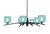 Toltec Lighting - 3746-MB-4615 - Six Light Chandelier - Kurve - Matte Black