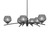 Toltec Lighting - 3746-MB-4622 - Six Light Chandelier - Kurve - Matte Black