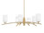 Toltec Lighting - 3746-NAB-3001 - Six Light Chandelier - Kurve - New Age Brass