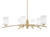 Toltec Lighting - 3746-NAB-310 - Six Light Chandelier - Kurve - New Age Brass