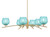 Toltec Lighting - 3746-NAB-4605 - Six Light Chandelier - Kurve - New Age Brass