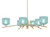 Toltec Lighting - 3746-NAB-4615 - Six Light Chandelier - Kurve - New Age Brass