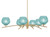 Toltec Lighting - 3746-NAB-4625 - Six Light Chandelier - Kurve - New Age Brass