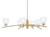 Toltec Lighting - 3746-NAB-500 - Six Light Chandelier - Kurve - New Age Brass