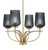 Toltec Lighting - 3904-NAB-4252 - Four Light Chandelier - Cavella - New Age Brass