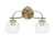 Toltec Lighting - 3912-NAB-4100 - Two Light Bath Bar - Cavella - New Age Brass