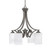 Toltec Lighting - 568-GP-3001 - Four Light Chandelier - Zilo - Graphite