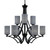Toltec Lighting - 569-MB-4062 - Nine Light Chandelier - Zilo - Matte Black