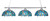 Toltec Lighting - 803-BN-995 - Three Light Bar - Square - Brushed Nickel