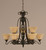 Toltec Lighting - 869-DG-508 - Nine Light Chandelier - Eleganté - Dark Granite