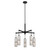George Kovacs - P1595-691 - Five Light Chandelier - Grid 3 - Brushed Nickel and Coal Highlights
