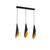 Alora - LP303044MBGF - Three Light Pendant - Velo - Matte Black/Gold Foil