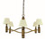 Framburg - 5636 AB/MBLACK - Six Light Chandelier - Hampton - Antique Brass and Matte Black