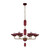 Kalco - 519671STB/MGNT - Six Light Chandelier - Verde - Satin Brass