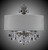 manufacturer_finish:Antique Silver|manufacturer_glass:Gray Linen Hard Back Fabric Shade|crystal:A - Precision Clear French Pendaloque Crystal