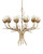 Currey and Company - 9000-1359 - Ten Light Chandelier - Star Magnolia - Antique Brass/White/Clear