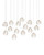 Currey and Company - 9000-1391 - 15 Light Pendant - Banyan - Antique Brass/Clear/Silver