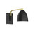 manufacturer_finish:Black w/Brushed Brass|light_source:Incandescent or LED equivalent|light_output:Unspecified|color_temperature:Unspecified|cri:Unspecified