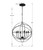 Solaris Six Light Chandelier (9228-BK)