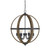 Meridian - M70034WB - Six Light Pendant - Mpend - Wood with Black