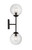 Mscon Two Light Wall Sconce (M90001-BK)