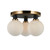 Artcraft - AC11873WH - Three Light Semi-Flush Mount - Gem - Black and Brushed Brass