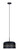 Miles One Light Pendant (IPL1207A01BK)