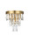 Elegant Lighting - 1060W10SG - Two Light Wall Sconce - Josephine - Satin Gold and Clear