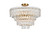 Elegant Lighting - 1780F25SG - Eight Light Flush Mount - Emilia - Satin Gold and Clear