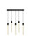 Elegant Lighting - 2066S36BK - Five Light Pendant - Weston - black