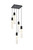 Elegant Lighting - 2088D16BK - Five Light Pendant - Aurora - Black and Clear