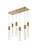 Elegant Lighting - 2088D32SG - Six Light Pendant - Aurora - Satin Gold and Clear