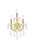 Elegant Lighting - 2800W3G/RC - Three Light Wall Sconce - Maria Theresa - Gold